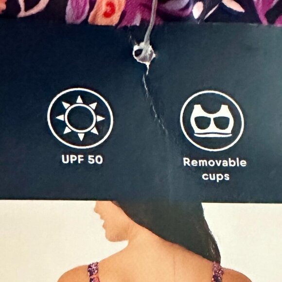 Lands' End Women's One Piece Swimsuit Size S Purple Floral UPF 50+ Feminine NEW - Picture 9 of 12